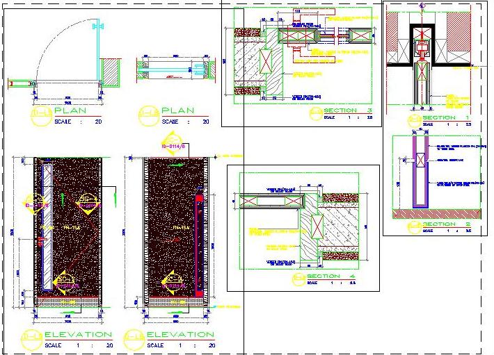 Flush and Sliding Door CAD Details- AutoCAD DWG Drawings